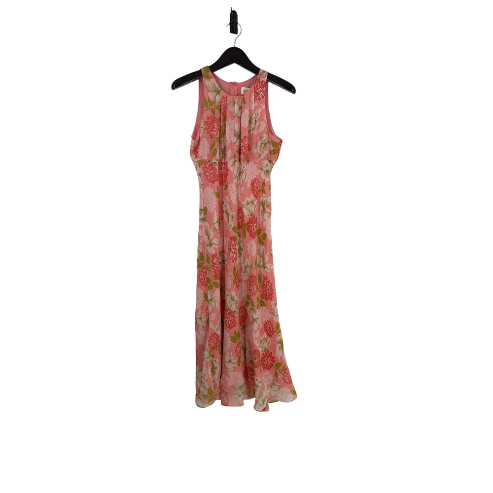 Vintage Chadwicks Silk Floral Maxi Dress Size 14 Pink Empire Waist Fairy Dainty